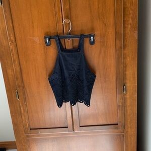 Abercrombie & fitch black hankerchief crop top NEW XS bikercorev#springbreak